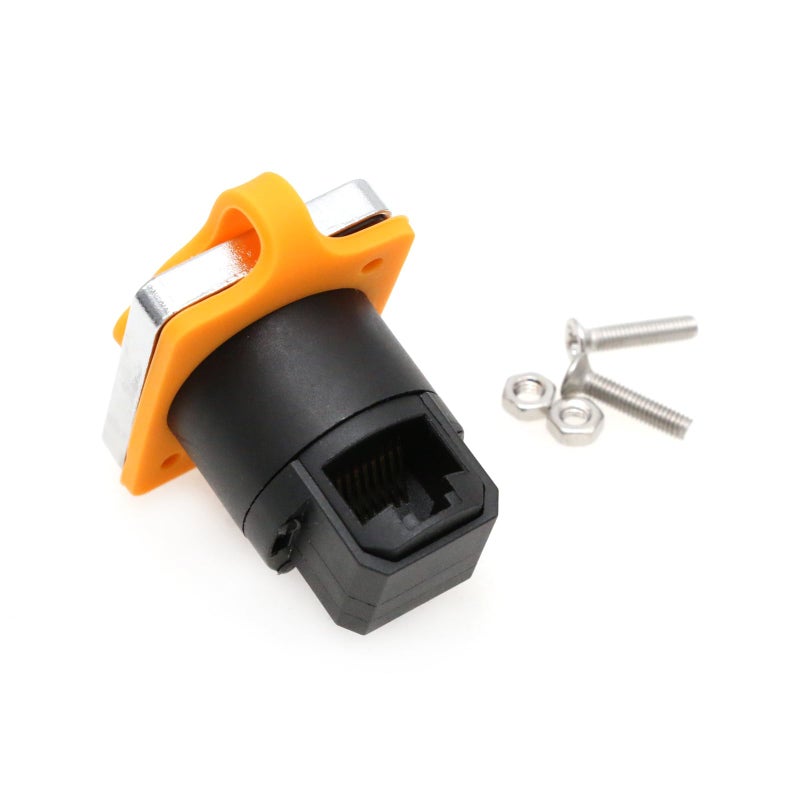 SZRMCC RJ45 Panel Mount Connector Cat5e RJ45 Ethernet Female LAN Module Bulkhead Panel Mount Coupler IP65 Waterproof Connector Socket with DustCap - Image 3